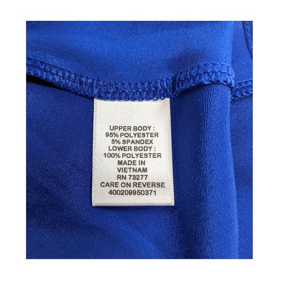 ELLE Womens Cobalt Blue Peplum Top Tank Sleeveless Exposed Zipper Sz Small NWT - Picture 7 of 7